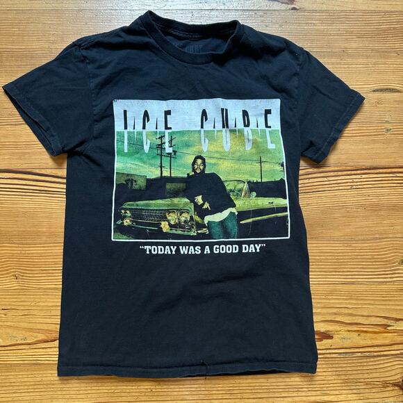 Ice Cube y2k black short sleeve cotton rapper graphic shirt SIZE S - Picture 1 of 4